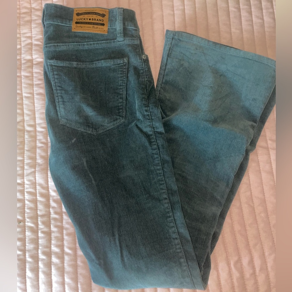 Lucky Brand Teal Corduroy Flare Pants